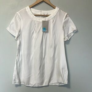 NWT Boden Silk Blend White Top